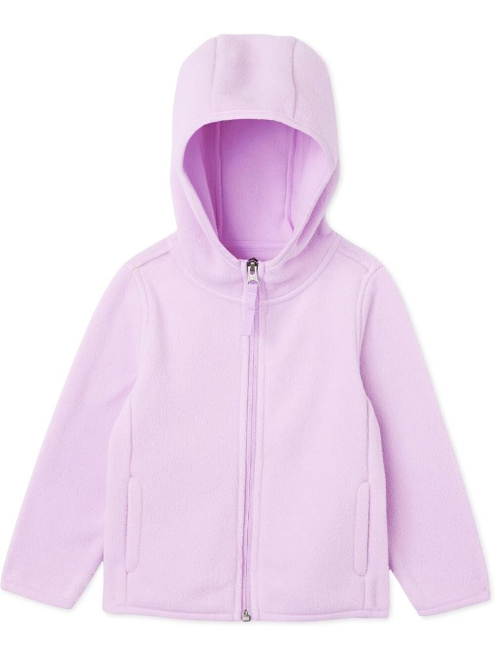 Cozy Girls' Polar Fleece Full-Zip Hooded Jacket - Warm, Stylish Outerwear